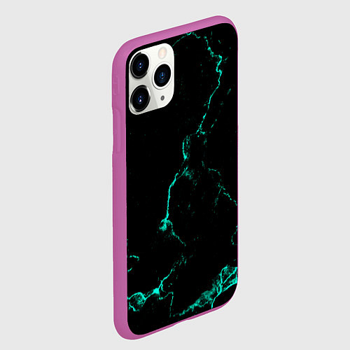 Чехол iPhone 11 Pro матовый Color black turquoise / 3D-Фиолетовый – фото 2