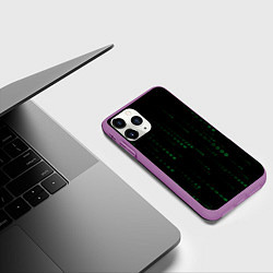 Чехол iPhone 11 Pro матовый Color black green, цвет: 3D-фиолетовый — фото 2