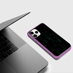 Чехол iPhone 11 Pro матовый Color black turquoise, цвет: 3D-фиолетовый — фото 2
