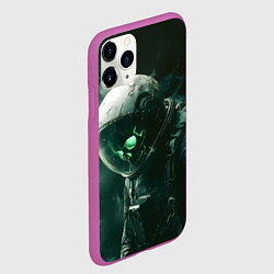Чехол iPhone 11 Pro матовый Скелет космонавта в космосе, цвет: 3D-фиолетовый — фото 2