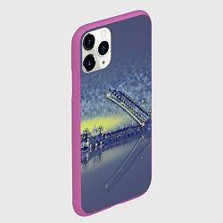 Чехол iPhone 11 Pro матовый Разводной мост, цвет: 3D-фиолетовый — фото 2