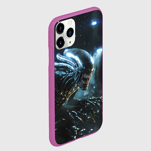 Чехол iPhone 11 Pro матовый Чужой космос / 3D-Фиолетовый – фото 2
