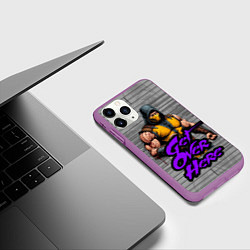 Чехол iPhone 11 Pro матовый Мортал комбат скорпион, цвет: 3D-фиолетовый — фото 2