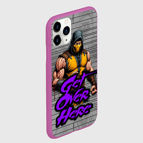 Чехол iPhone 11 Pro матовый Мортал комбат скорпион / 3D-Фиолетовый – фото 2