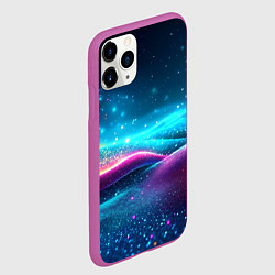 Чехол iPhone 11 Pro матовый Синий блестящий фон текстура, цвет: 3D-фиолетовый — фото 2