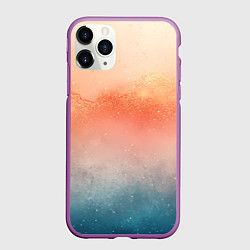 Чехол iPhone 11 Pro матовый Персиковый градиент текстура, цвет: 3D-фиолетовый