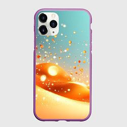 Чехол iPhone 11 Pro матовый Золотая песочная абстракция фон, цвет: 3D-фиолетовый