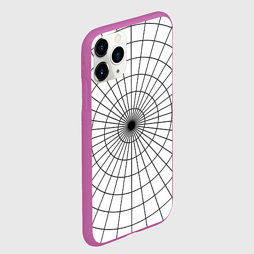Чехол iPhone 11 Pro матовый Паутина полос / 3D-Фиолетовый – фото 2