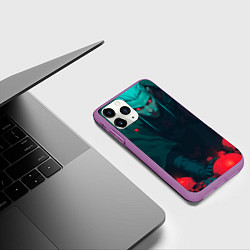 Чехол iPhone 11 Pro матовый Мастер черепов - колдун, цвет: 3D-фиолетовый — фото 2