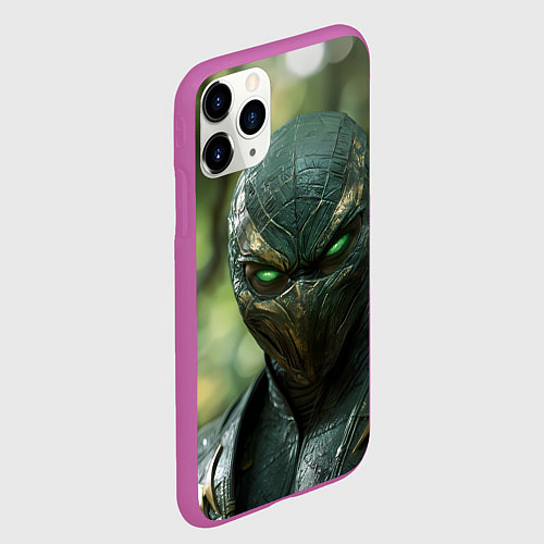 Чехол iPhone 11 Pro матовый Reptile green Mortal kombat / 3D-Фиолетовый – фото 2
