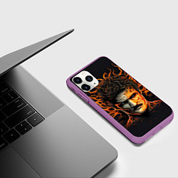 Чехол iPhone 11 Pro матовый The last of us - зараженный Джоел, цвет: 3D-фиолетовый — фото 2