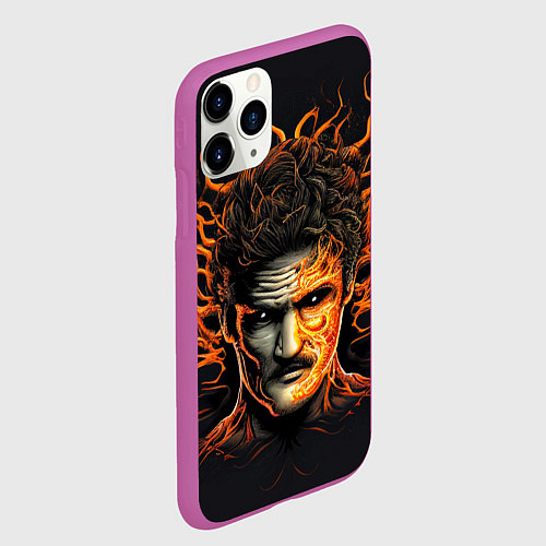 Чехол iPhone 11 Pro матовый The last of us - зараженный Джоел / 3D-Фиолетовый – фото 2