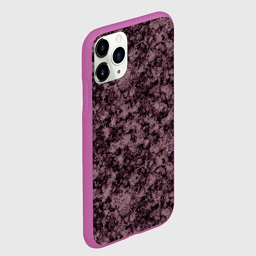 Чехол iPhone 11 Pro матовый Горький шоколад мраморный узор / 3D-Фиолетовый – фото 2