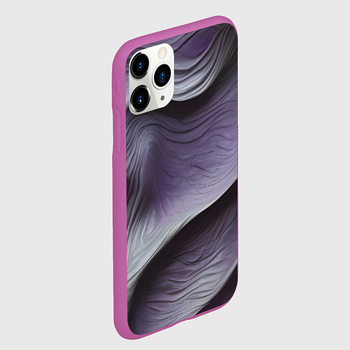 Чехол iPhone 11 Pro матовый Пластилиновые волны / 3D-Фиолетовый – фото 2