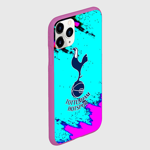 Чехол iPhone 11 Pro матовый Тоттенхэм неоновые краски / 3D-Фиолетовый – фото 2