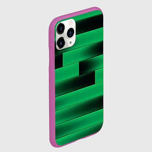 Чехол iPhone 11 Pro матовый Color green square / 3D-Фиолетовый – фото 2