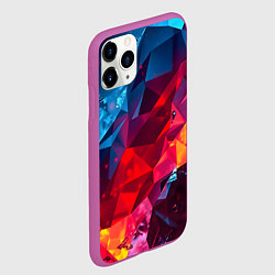 Чехол iPhone 11 Pro матовый Красные и синие минералы, цвет: 3D-фиолетовый — фото 2