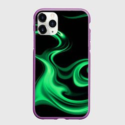 Чехол iPhone 11 Pro матовый Color green smoke, цвет: 3D-фиолетовый