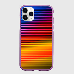 Чехол iPhone 11 Pro матовый Полосатый градиент