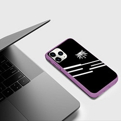 Чехол iPhone 11 Pro матовый Ведьмак лого геометрия, цвет: 3D-фиолетовый — фото 2