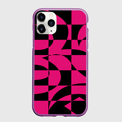 Чехол iPhone 11 Pro матовый Паттерн цветная графика, цвет: 3D-фиолетовый