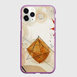 Чехол iPhone 11 Pro матовый Boho style, цвет: 3D-фиолетовый