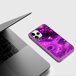 Чехол iPhone 11 Pro матовый Neon broken glass, цвет: 3D-фиолетовый — фото 2