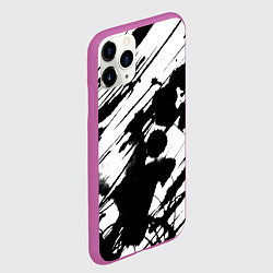 Чехол iPhone 11 Pro матовый Брызги и штрихи черной краски, цвет: 3D-фиолетовый — фото 2