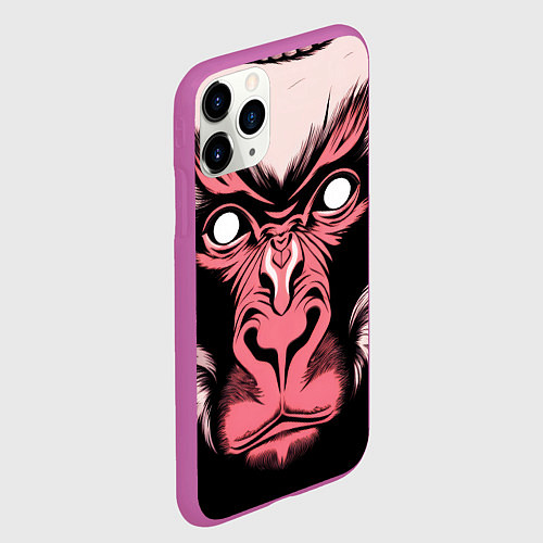 Чехол iPhone 11 Pro матовый Monkey wisdom / 3D-Фиолетовый – фото 2
