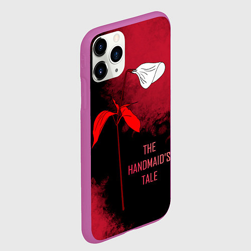 Чехол iPhone 11 Pro матовый Рассказ служанки - логотип цветок калла / 3D-Фиолетовый – фото 2