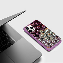 Чехол iPhone 11 Pro матовый Новогодние блики, цвет: 3D-фиолетовый — фото 2