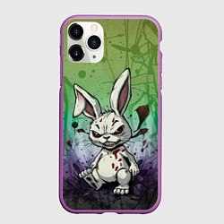 Чехол iPhone 11 Pro матовый Безумный кролик хулиган, цвет: 3D-фиолетовый