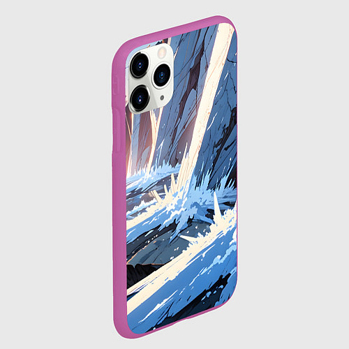 Чехол iPhone 11 Pro матовый Энергия льда / 3D-Фиолетовый – фото 2