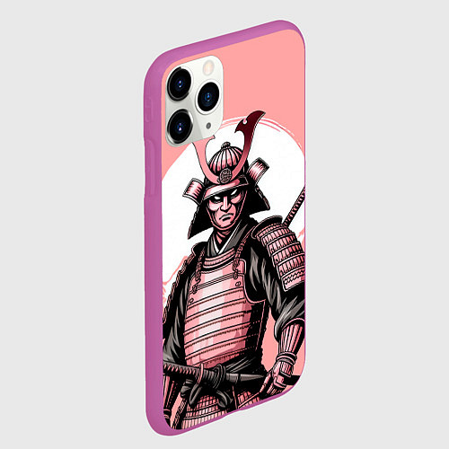 Чехол iPhone 11 Pro матовый Древний самурай / 3D-Фиолетовый – фото 2