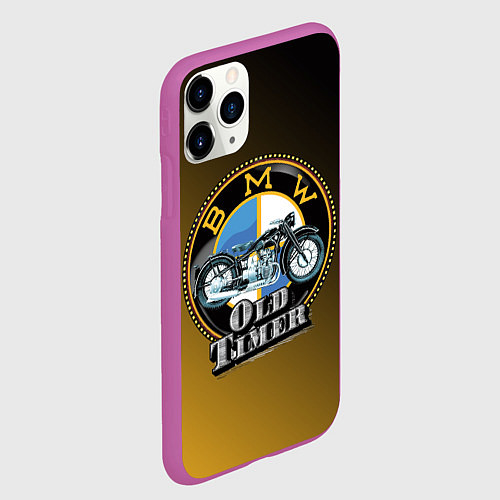 Чехол iPhone 11 Pro матовый Ретро мотоцикл BMW / 3D-Фиолетовый – фото 2