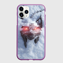 Чехол iPhone 11 Pro матовый Медальон школы рыси в снегу, цвет: 3D-фиолетовый