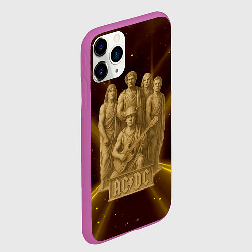 Чехол iPhone 11 Pro матовый ACDC стиль памятника / 3D-Фиолетовый – фото 2