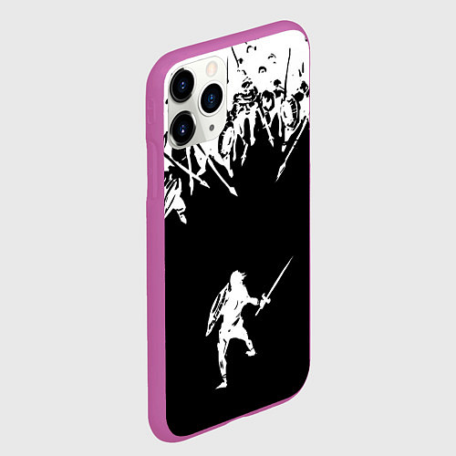 Чехол iPhone 11 Pro матовый И один в поле воин / 3D-Фиолетовый – фото 2