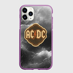 Чехол iPhone 11 Pro матовый ACDC ретро логотип, цвет: 3D-фиолетовый