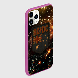 Чехол iPhone 11 Pro матовый ACDC в стиле нашивки, цвет: 3D-фиолетовый — фото 2