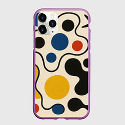 Чехол iPhone 11 Pro матовый Пятна, цвет: 3D-фиолетовый
