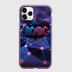 Чехол iPhone 11 Pro матовый ACDC лого в градиенте, цвет: 3D-фиолетовый