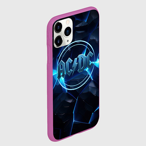Чехол iPhone 11 Pro матовый ACDC ледяная текстура / 3D-Фиолетовый – фото 2