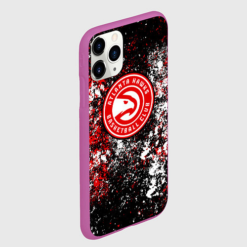 Чехол iPhone 11 Pro матовый Atlanta Hawks / 3D-Фиолетовый – фото 2