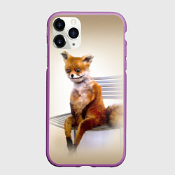 Чехол iPhone 11 Pro матовый Уставший лис мем