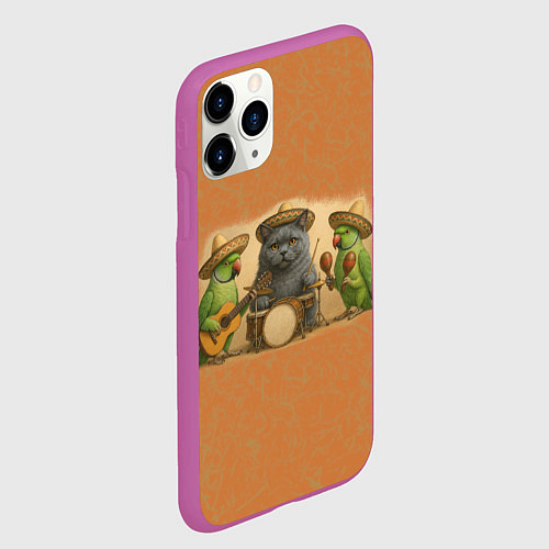 Чехол iPhone 11 Pro матовый Надежды маленький оркестрик в оранжевом / 3D-Фиолетовый – фото 2