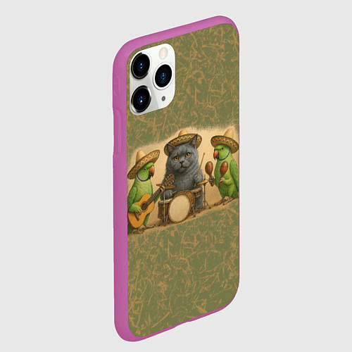 Чехол iPhone 11 Pro матовый Надежды маленький оркестрик в оливковом / 3D-Фиолетовый – фото 2