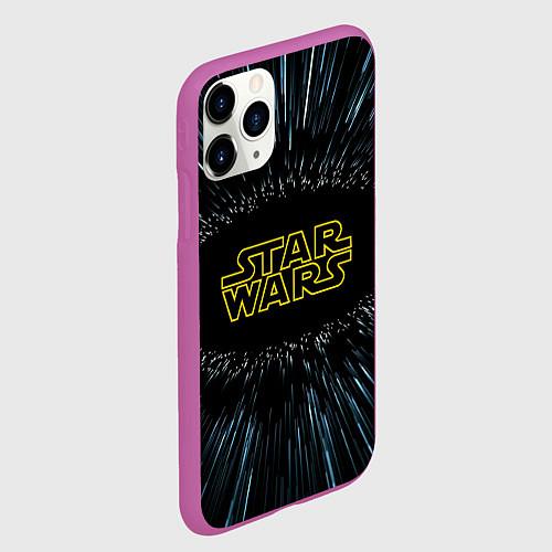 Чехол iPhone 11 Pro матовый Звёздные войны космический прыжок / 3D-Фиолетовый – фото 2