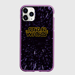 Чехол iPhone 11 Pro матовый Звёздные войны гиперпрыжок глитч, цвет: 3D-фиолетовый