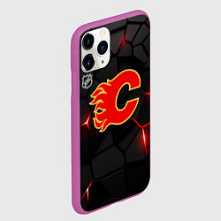 Чехол iPhone 11 Pro матовый Калгари Флэймз - НХЛ хоккей, цвет: 3D-фиолетовый — фото 2